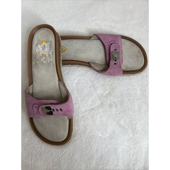 Dr. Scholls Pink Suede Slip-On Sandals With Adjustable Strap Size 9 - Picture 2 of 6